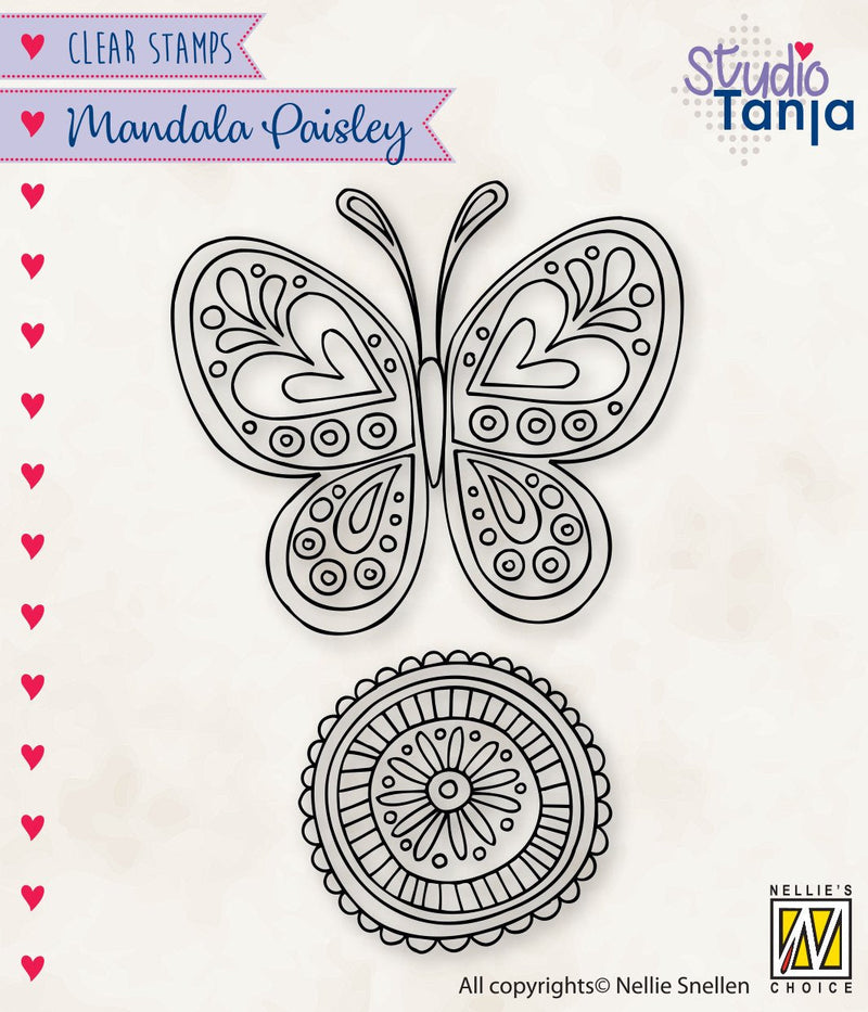 Nellie's Choice Clear Stamp Mandalas Paisley Butterfly-1