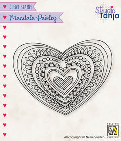Nellie's Choice Clear Stamp Mandalas Paisley Heart-1