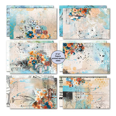 3Quarter Designs Cerulean Score 6x4 Card Pack-4