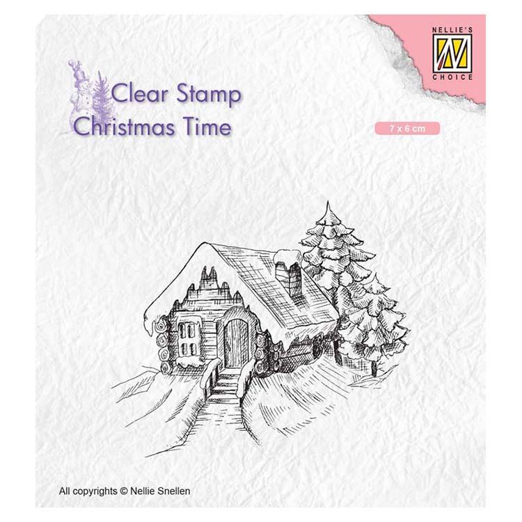 Nellie's Choice Clear Stamp Cosily Snowy Cottage-1
