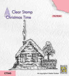 Nellie's Choice Clear Stamp Christmas Time - Snowy Cottage-2-1