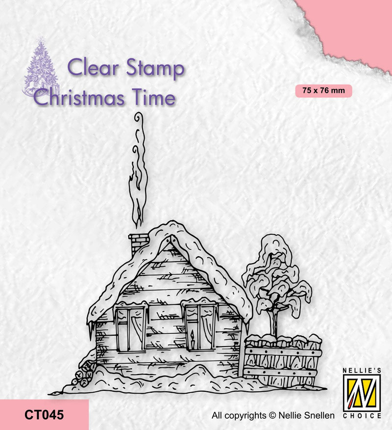 Nellie's Choice Clear Stamp Christmas Time - Snowy Cottage-2-1