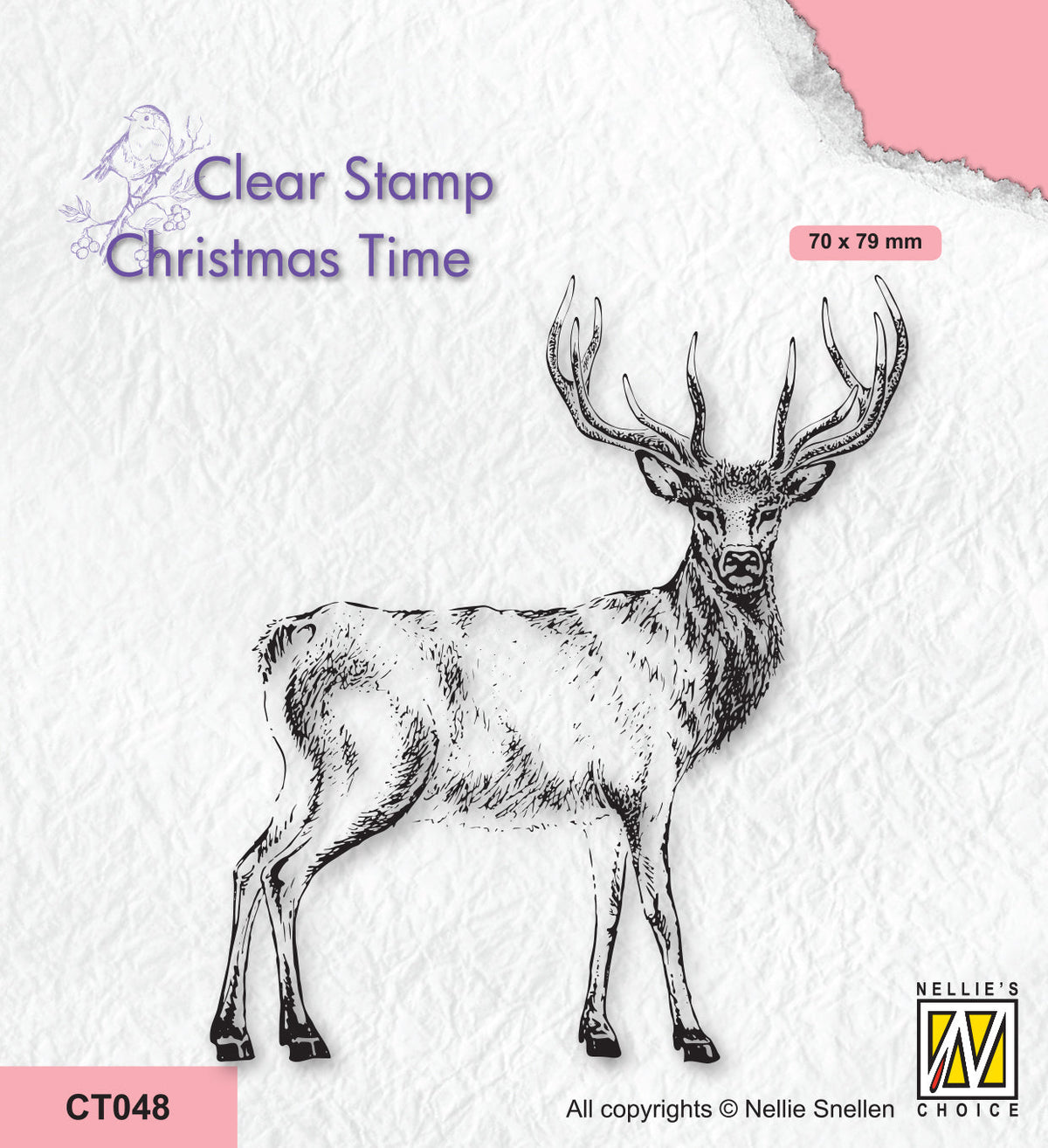 Nellie's Choice Clear Stamp - Christmas Time - Deer-1