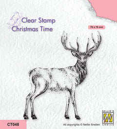 Nellie's Choice Clear Stamp - Christmas Time - Deer-1