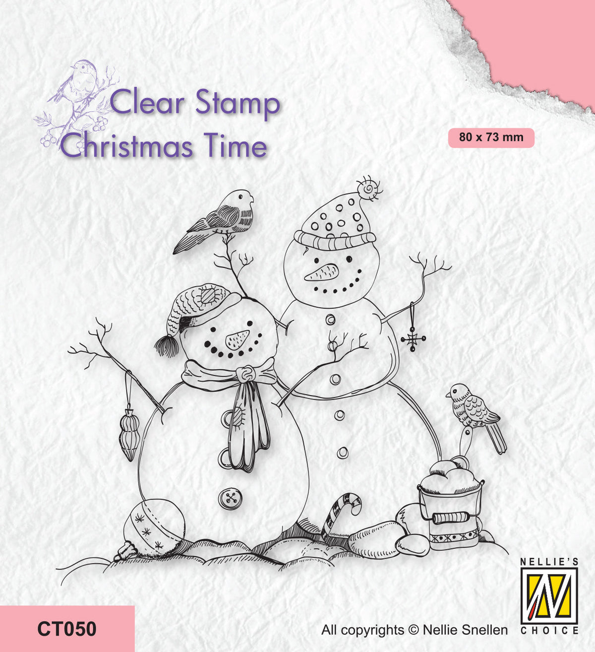 Nellie's Choice Clear Stamp - Christmas Time - Snowmen-1