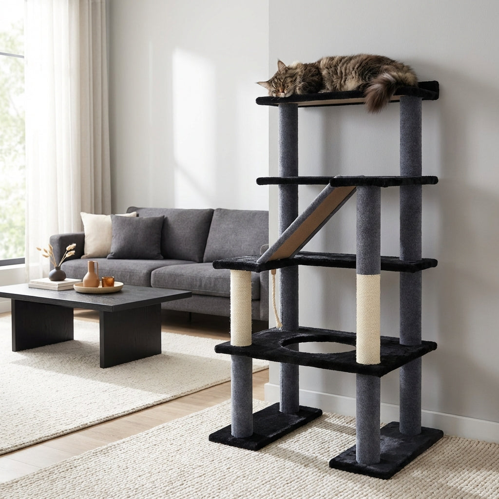 Maine Coon 65" Cat Tower - 5-Level Cat Tree-1