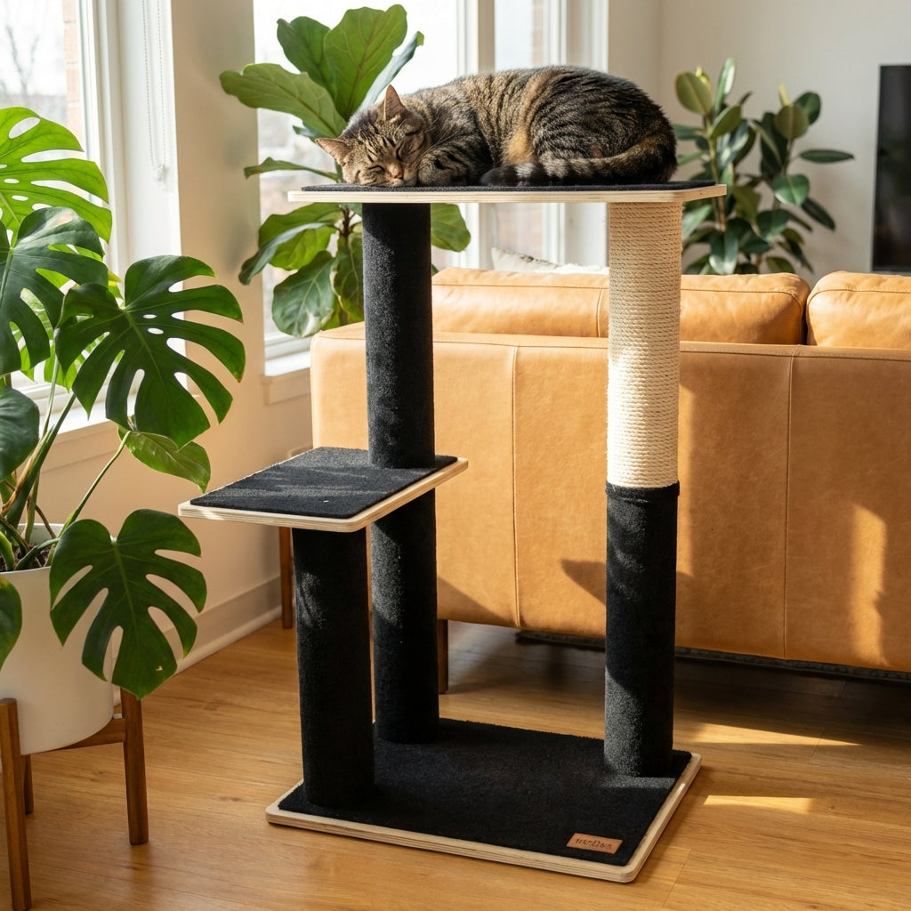 Noba Modern Plywood 2-Level Cat Tree-1