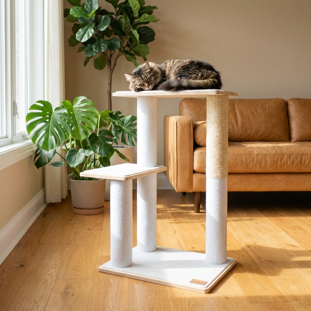 Noba Modern Plywood 2-Level Cat Tree-6