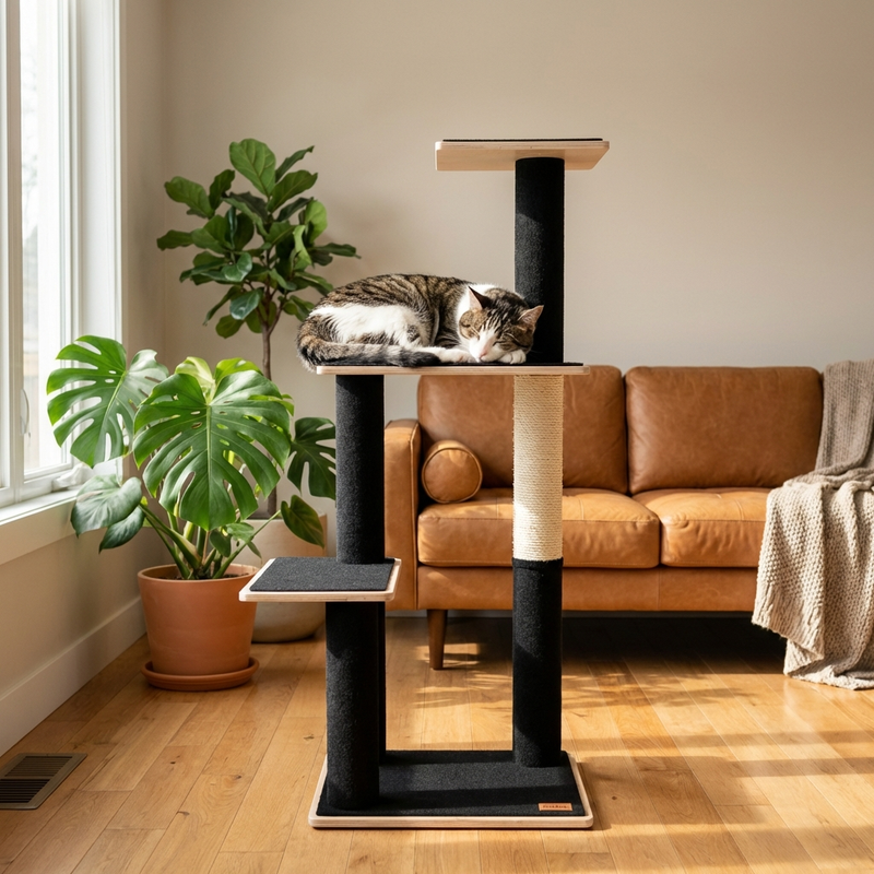 Noba Modern Plywood 3-Level Cat Tree-3