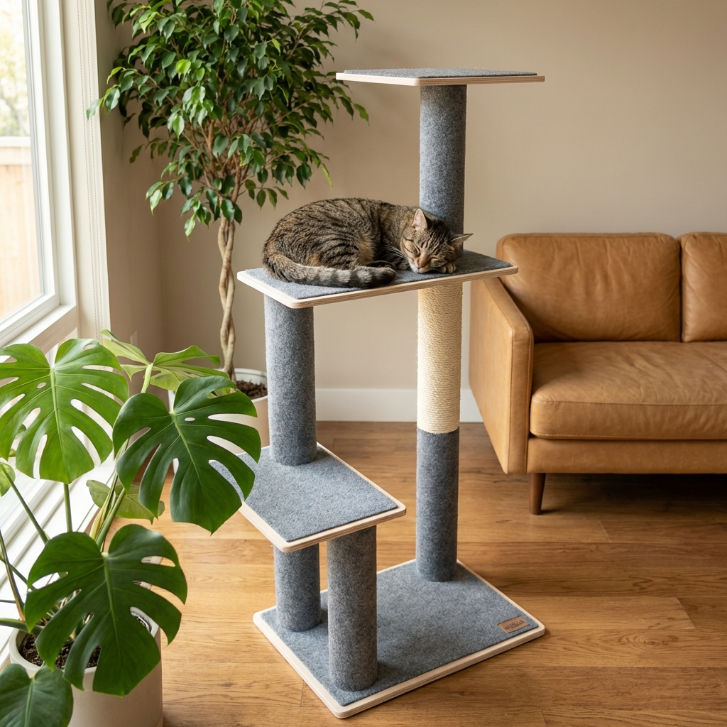 Noba Modern Plywood 3-Level Cat Tree-10