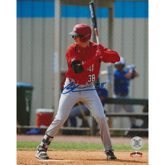 Owen Caissie Autographed Team Canada Batting Front View 8x10 Photo-1