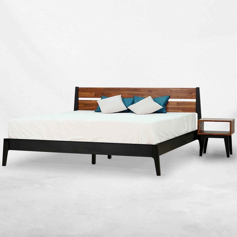 [Buy 1 Get 1] Callisto Solid Wood Bed Frame and Nightstand-4