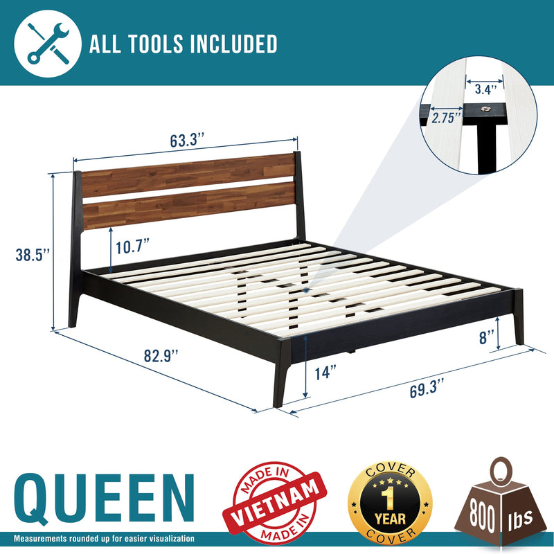 Callisto Solid Wood Bed Frame-5