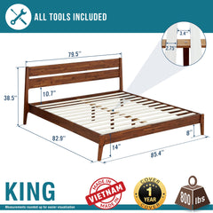 Callisto Solid Wood Bed Frame-14
