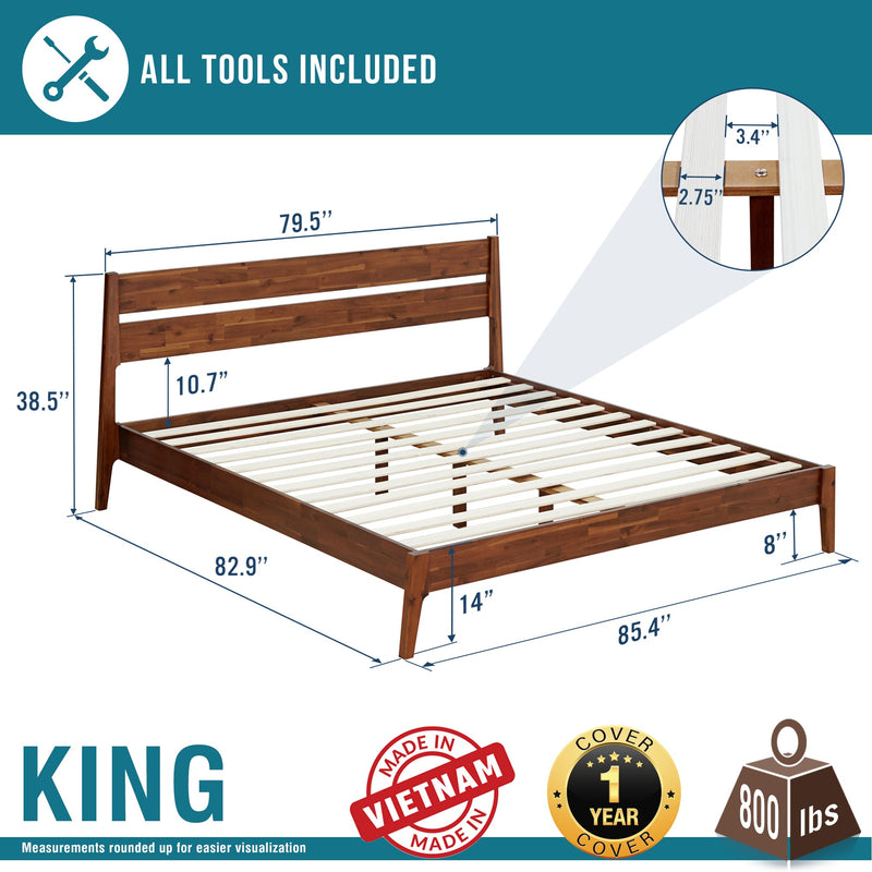 Callisto Solid Wood Bed Frame-14