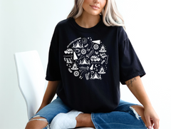 Camping Icons Personalized T-shirt | Lake Shirt | Custom Clothing-3