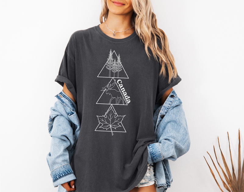 Geometric Canada Unisex T-shirt | Canadian Clothing-1