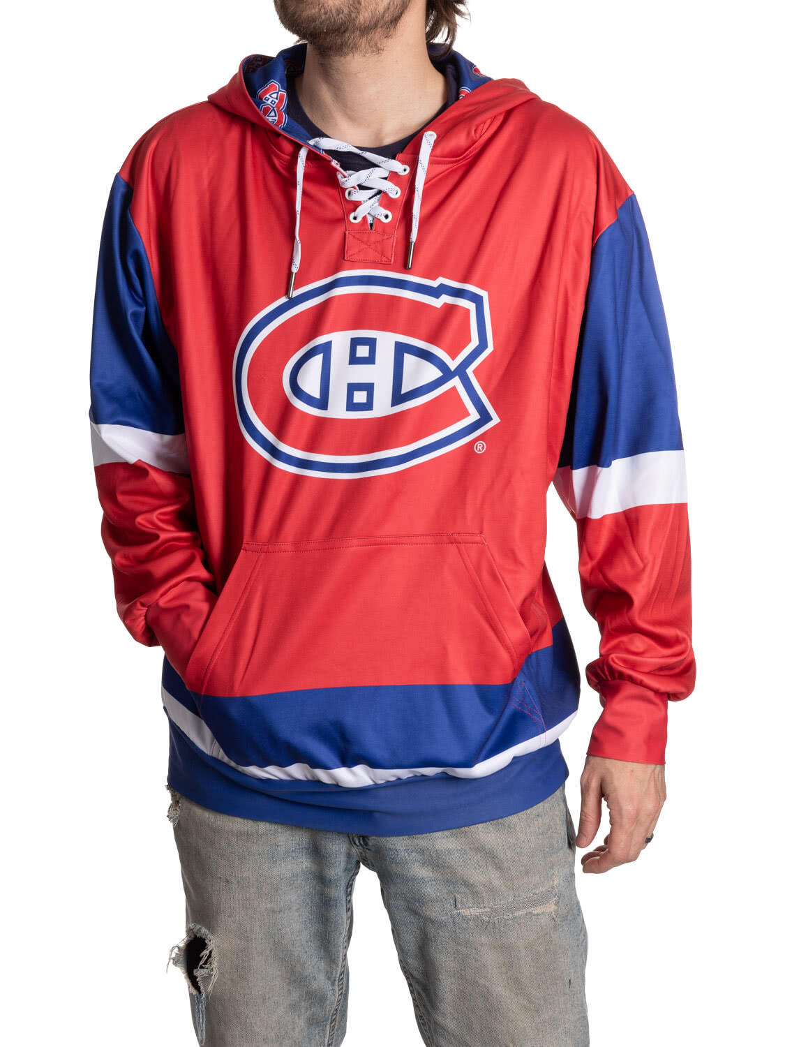 Montreal Canadiens Hockey Lace Hoodie-1