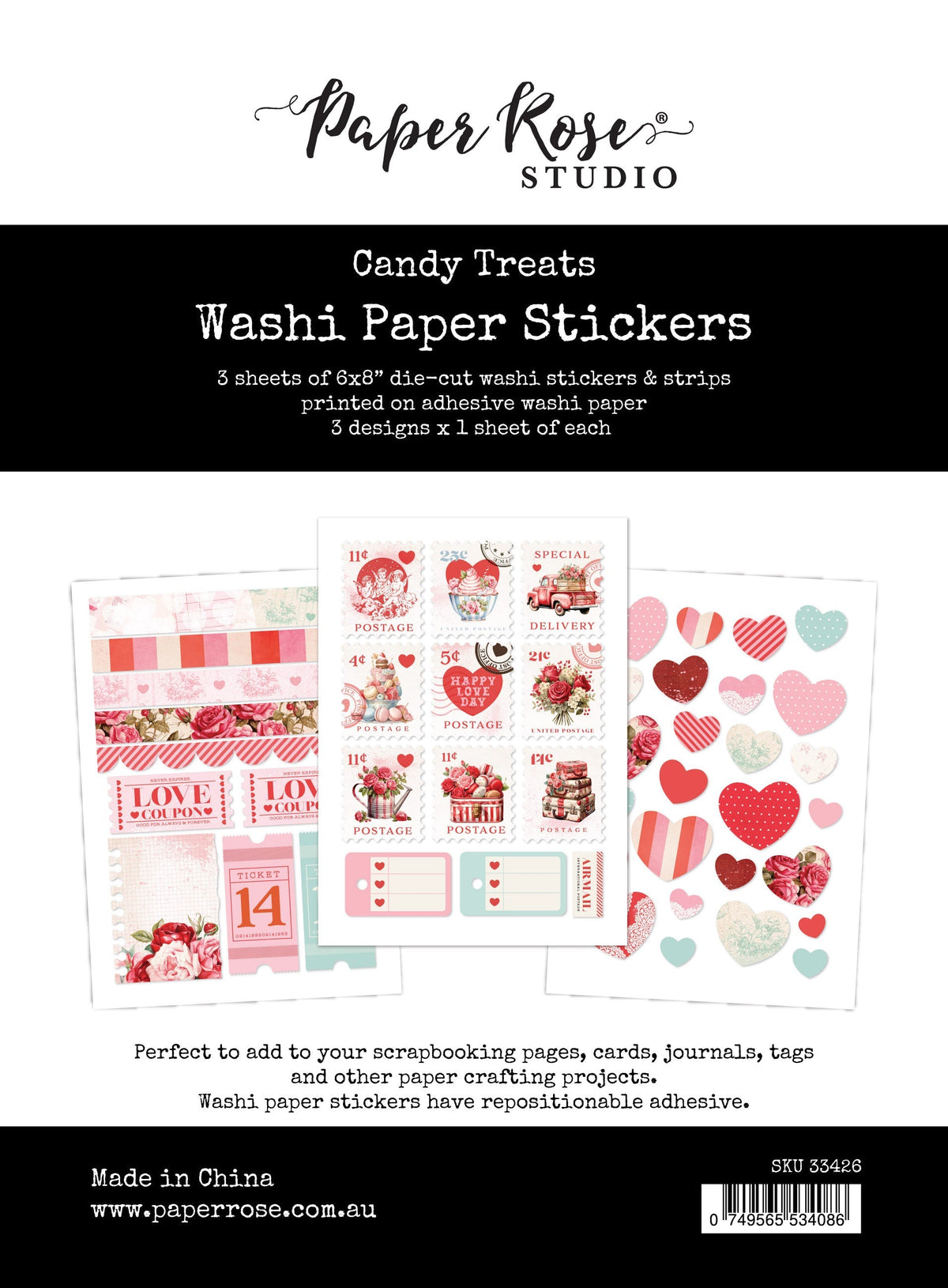 Candy Treats 6x8 Washi Paper Sticker Pack 33426-1
