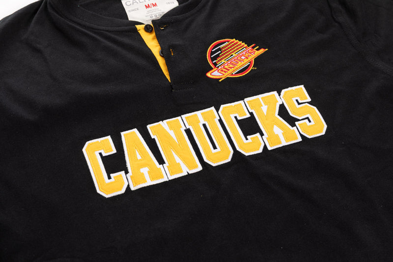 Retro Vancouver Canucks Long Sleeve Henley-3