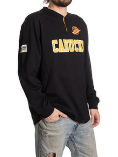 Retro Vancouver Canucks Long Sleeve Henley-5