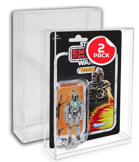 Acrylic Display Case for Star Wars & GI-Joe Carded 3.75" Action Figure Pack of 2-1