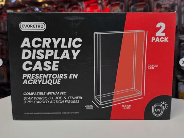 Acrylic Display Case for Star Wars & GI-Joe Carded 3.75" Action Figure Pack of 2-5