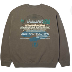 HUF 'Worldwide Network' Crewneck - Grey-2