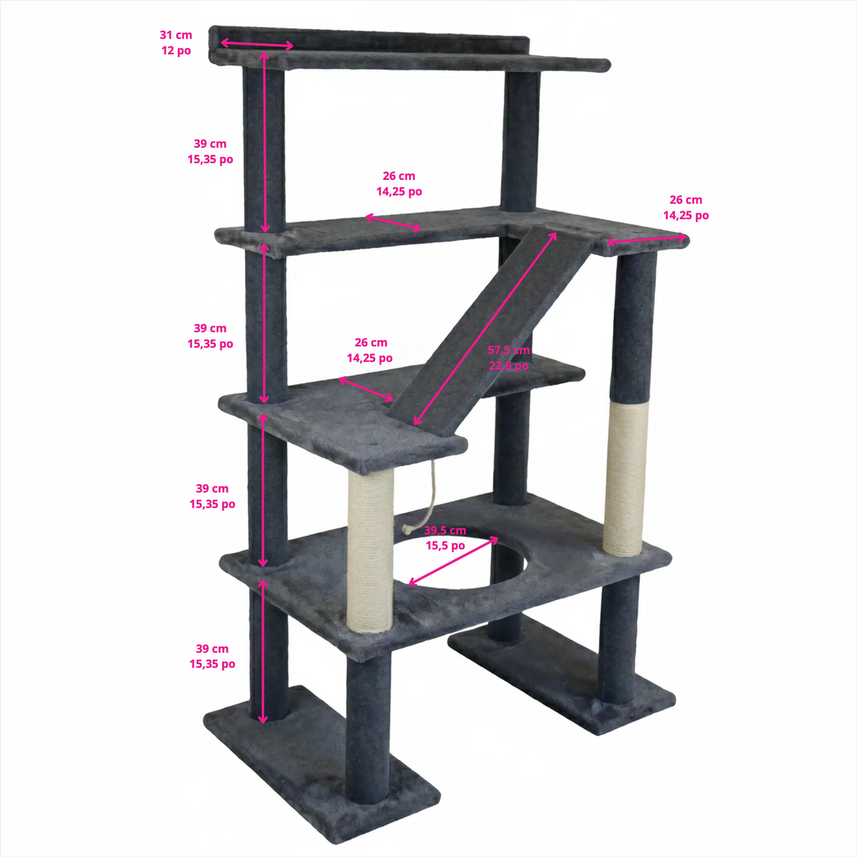 Maine Coon 65" Cat Tower - 5-Level Cat Tree-10