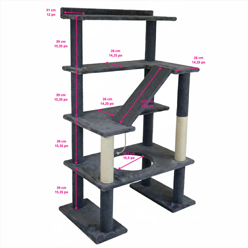 Maine Coon 65" Cat Tower - 5-Level Cat Tree-10