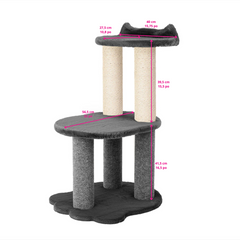 Relaxation - 2-Level Cat Tree - Grey Faux Fur-6