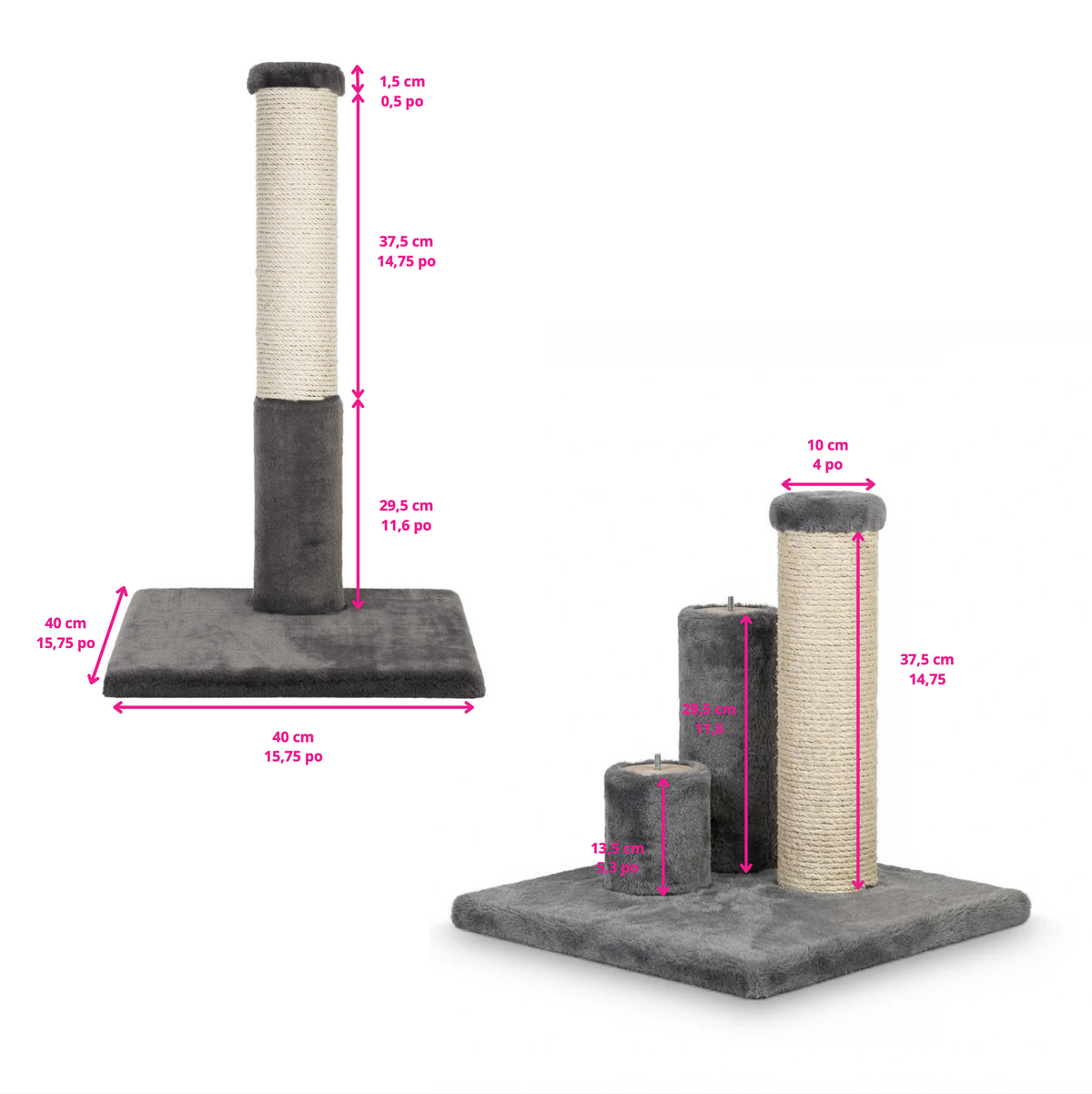 Noba Evolution - 4 in 1 Scratching post - Black Faux Fur-10