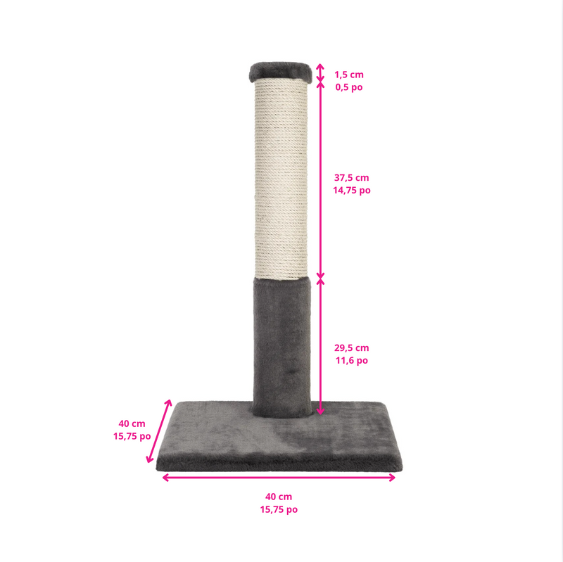 Noba Classic 28" Scratching Post - Grey Faux Fur-7