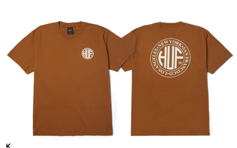 HUF 'Regional' Tee - Brown Sugar/White-1