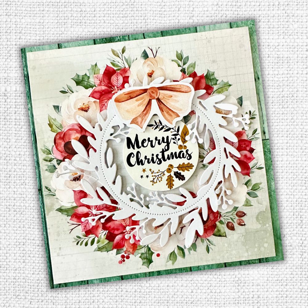 Floral Holly Christmas Wreath Die 32469-4
