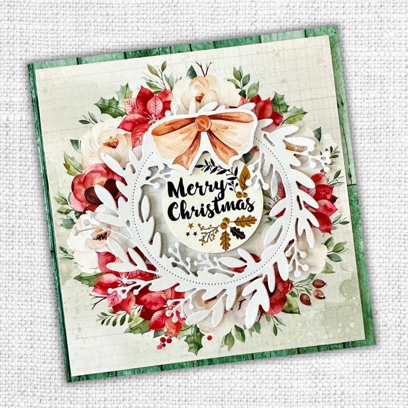 Floral Holly Christmas Wreath Die 32469-4