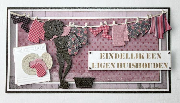 Joy Crafts Cut/Emboss/Deboss Die -3D Woman with Laundry Basket-3