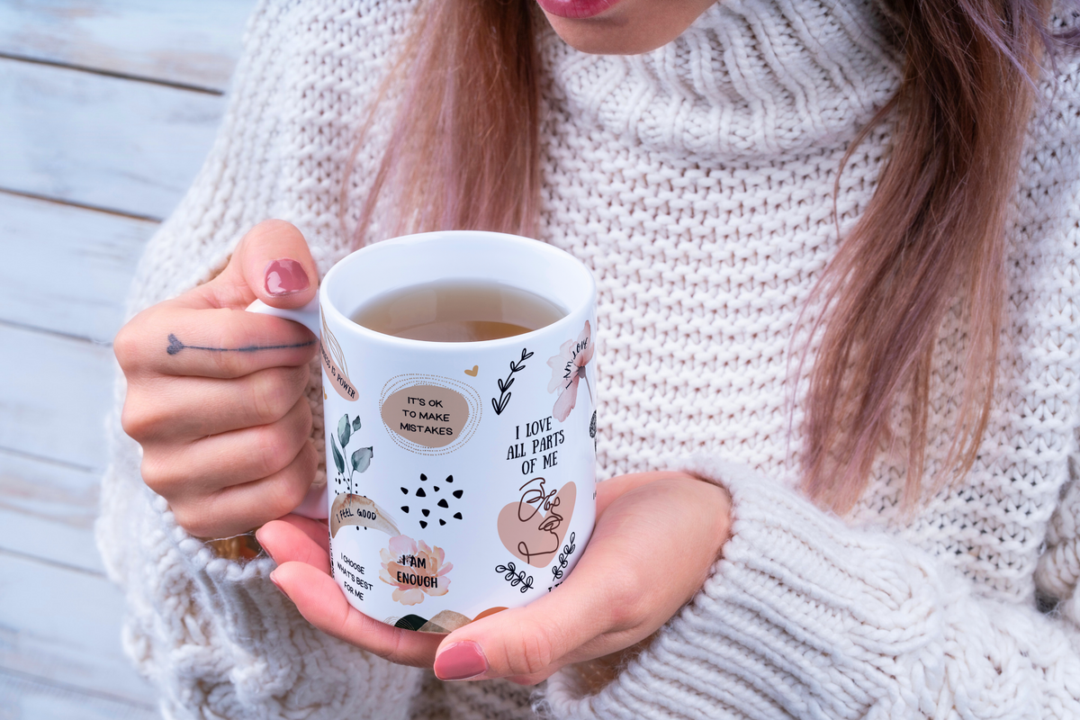 Inspirational Affirmations Mug | Positive Quotes 15oz Coffee Mug | Daily Motivation Cup | Self Care Gift | Encouraging Mug-1