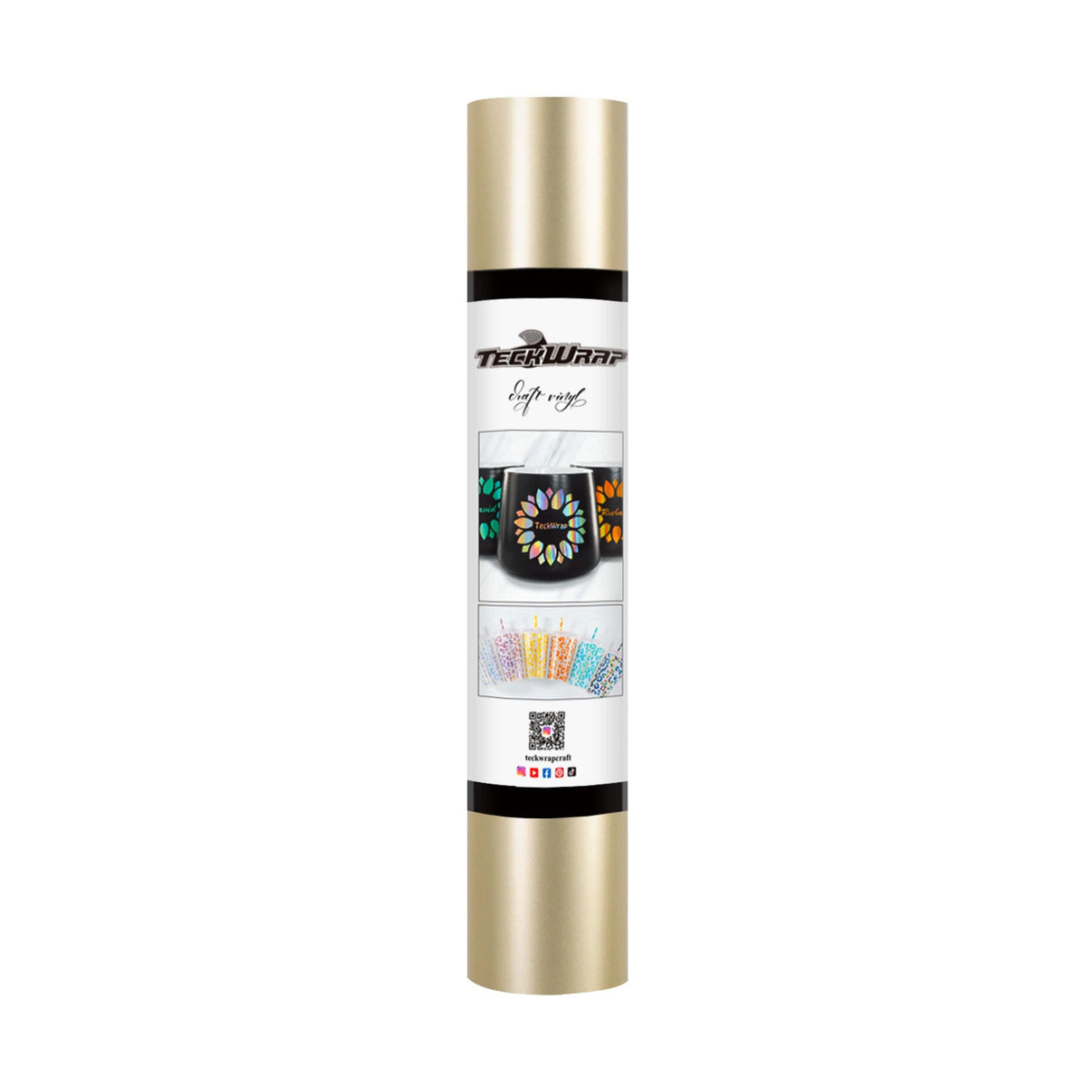 TeckWrap Craft Metallic Satin Chrome Vinyl - Champagne Gold | Ideal for Wall Decals, Signage, Auto Graphics, and More!-1