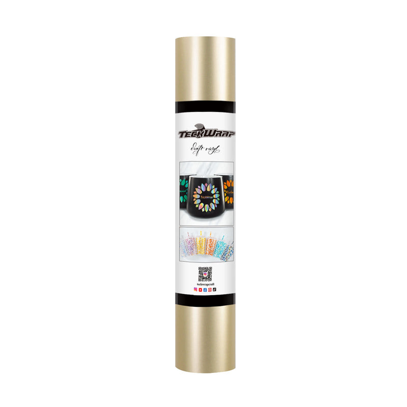 TeckWrap Craft Metallic Satin Chrome Vinyl - Champagne Gold | Ideal for Wall Decals, Signage, Auto Graphics, and More!-1