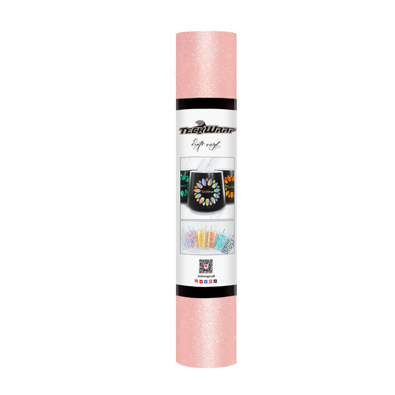 TeckWrap Glitter Adhesive Vinyl- Champane Pink | Durable & Easy-to-Cut | Perfect for Craft Projects!-1