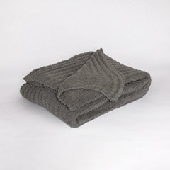 Charcoal Ribbed Extended Throw-8