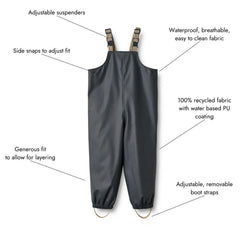Rainwear Charlo Overall | Ink | Wheat Kids-5