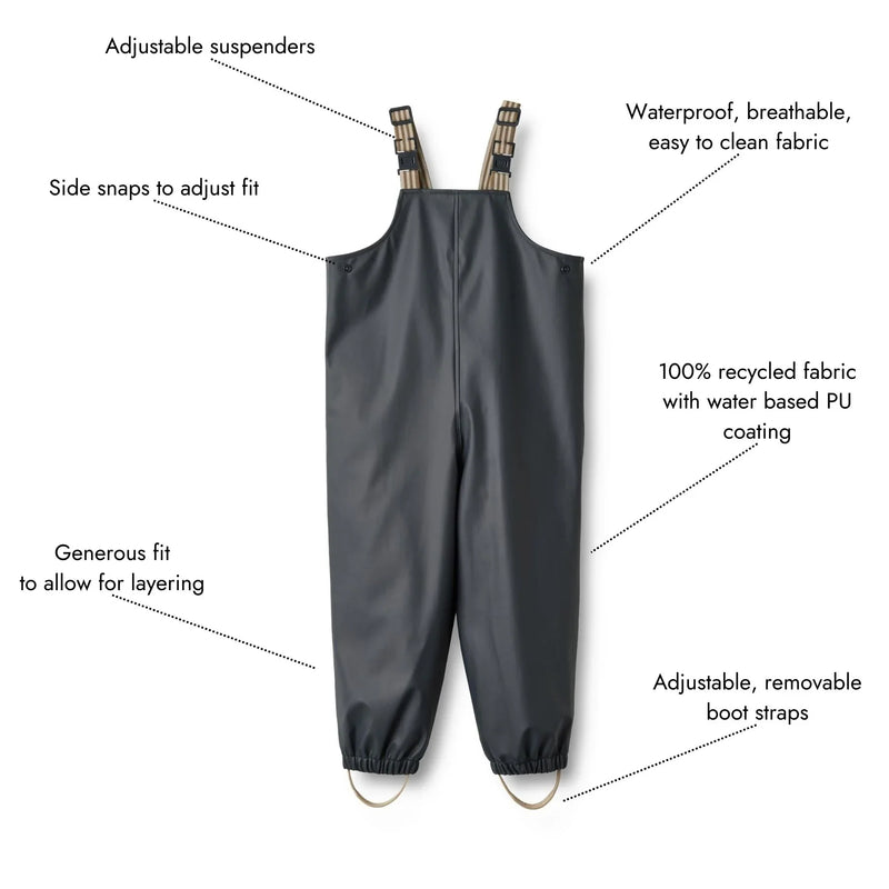 Rainwear Charlo Overall | Ink | Wheat Kids-5