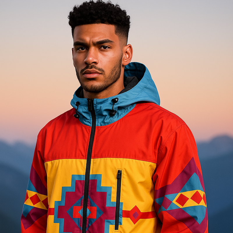 Blue zigzag Windbreaker-4