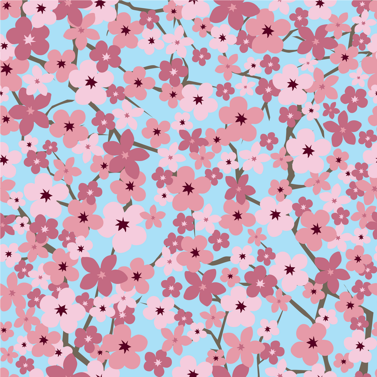 Japanese Pink Cherry Blossoms Adhesive Vinyl-1
