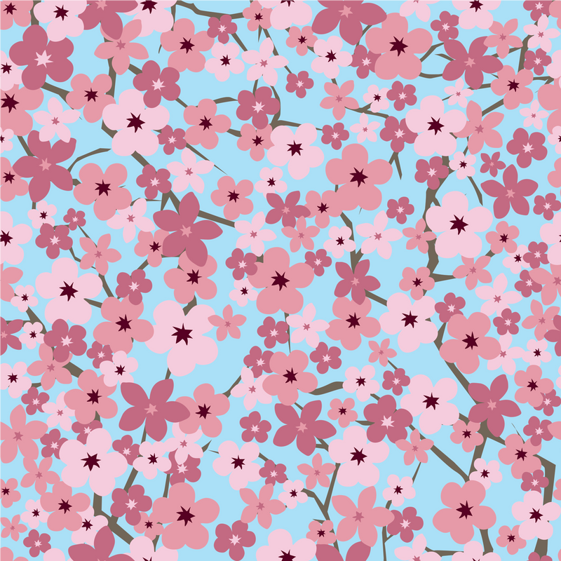 Japanese Pink Cherry Blossoms Adhesive Vinyl-1