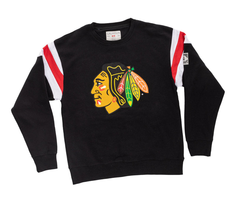 Chicago Blackhawks Varsity Retro Style Crewneck Sweater-5
