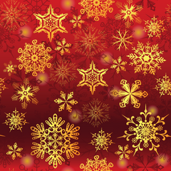 Gold Snowflakes - Christmas Pattern  Adhesive Vinyl-1