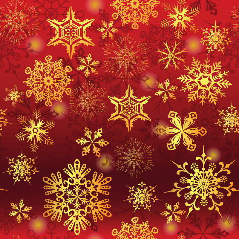Gold Snowflakes - Christmas Pattern  Adhesive Vinyl-1
